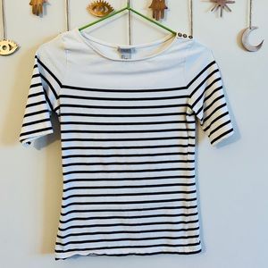 Black & White Striped Top
